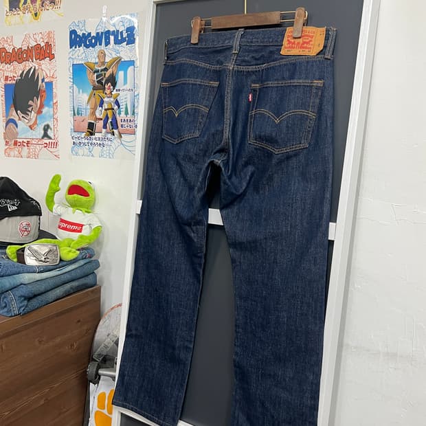 Levis 리바이스 501 버튼플라이 생지 인디고 데님 팬츠