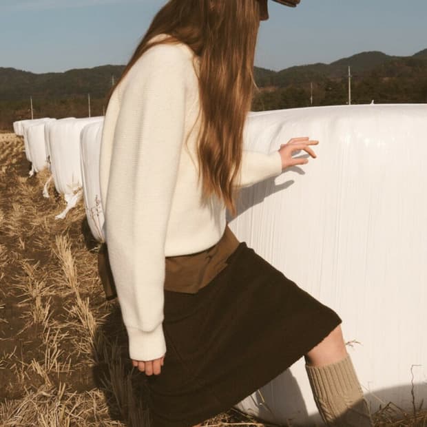 새상품)낫띵리튼 Allie 펜슬 스커트 다크브라운_S