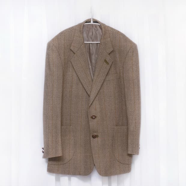 닥스 (DAKS) 헤링본 퓨어울 트위드 블레이저 자켓 (100+)