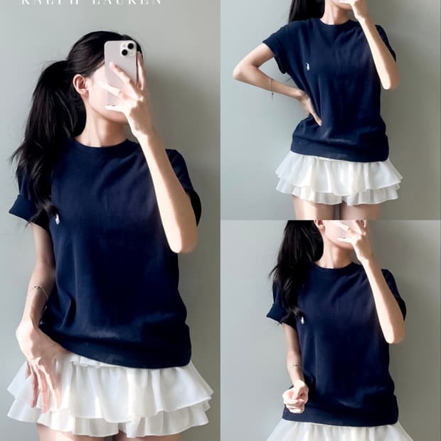 폴로 와플 반팔티