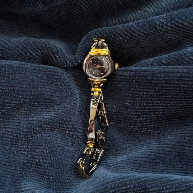 vintage kimio quartz metal watch