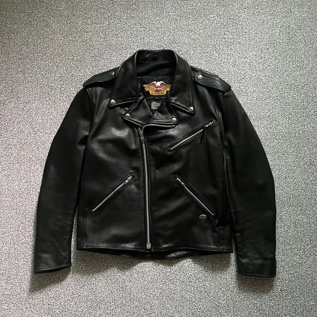 할리데이비슨 USA 더블 라이더 가죽 자켓 L