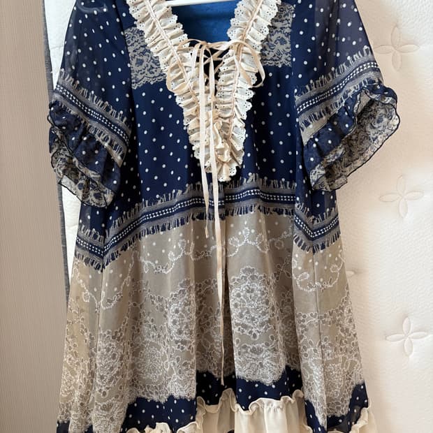 엑시즈팜 아일렛 대장 도트 반팔원피스