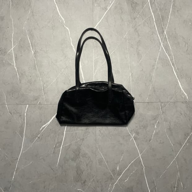 빈티지 블랙 비건 레더 숄더백 보부상 가방