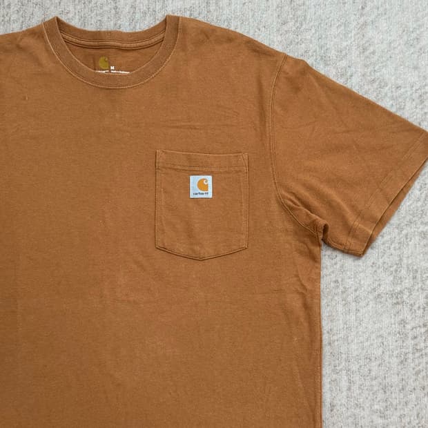 Carhartt 칼하트 브라운 포켓 반팔티 M