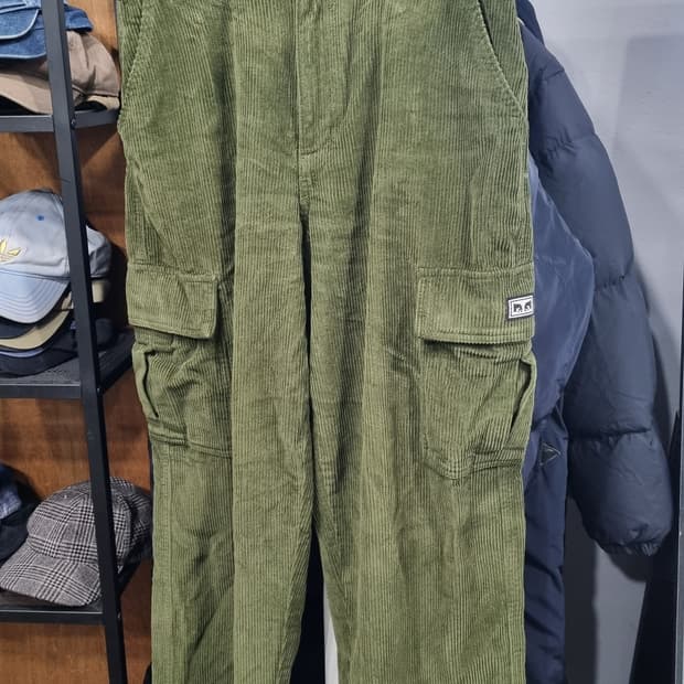 오베이 (obey) 코듀로이팬츠(겨울용 골덴바지) 카고 카키 32size