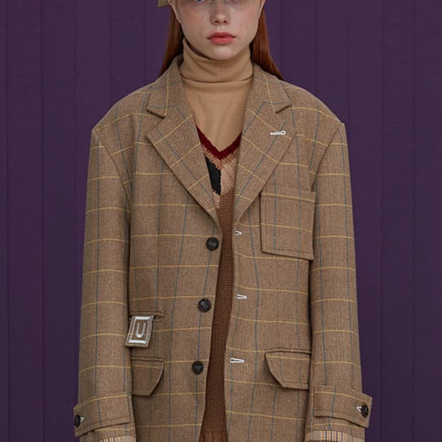 새상품) 어널로이드 체크 자켓 L