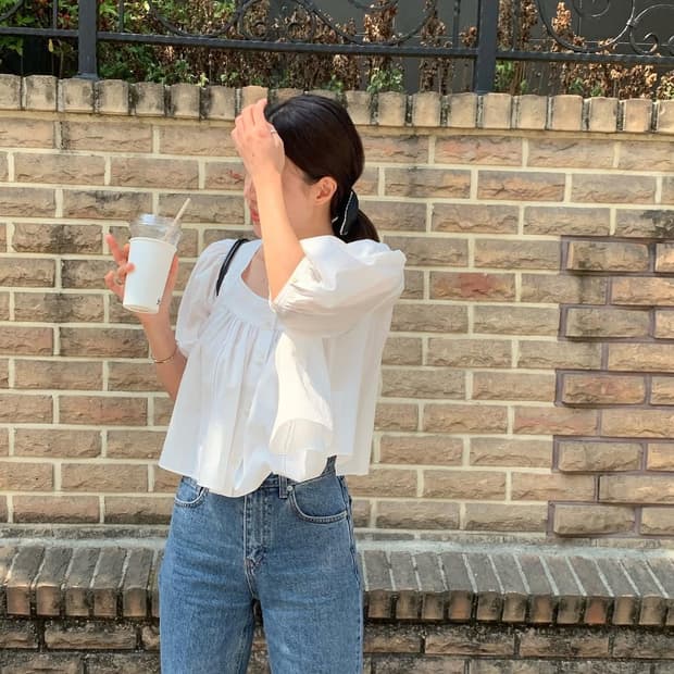 타낫 더블버튼블라우스