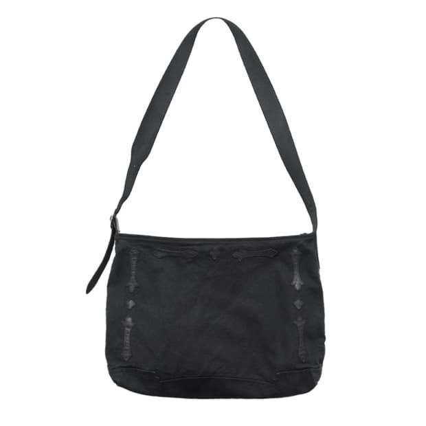 폴리테루 1011 플뢰르 패치드 크로스백 워시드 블랙