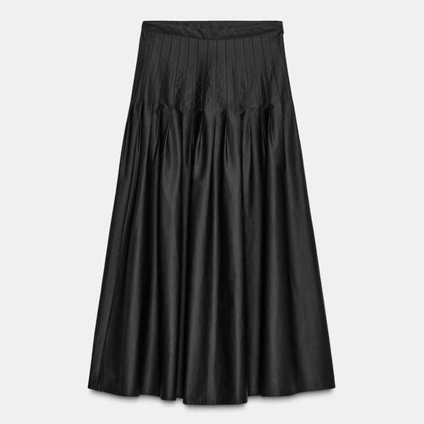 (무료배송) 하이웨이스트 미디 스커트