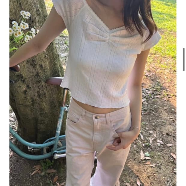 더바넷 cotton eyelet pintuck knit top🫧