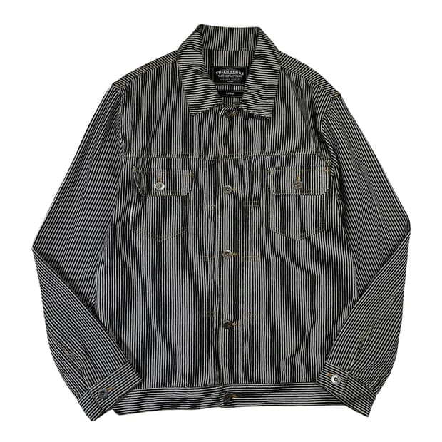 프리즘웍스 스트라이프 데님자켓