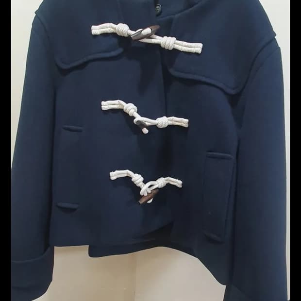 스파오 더플 숏 코트 네이비 s