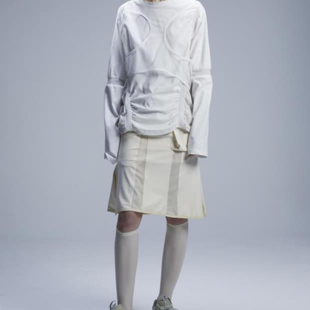 오호스 메쉬 밴드 롱 슬리브 화이트