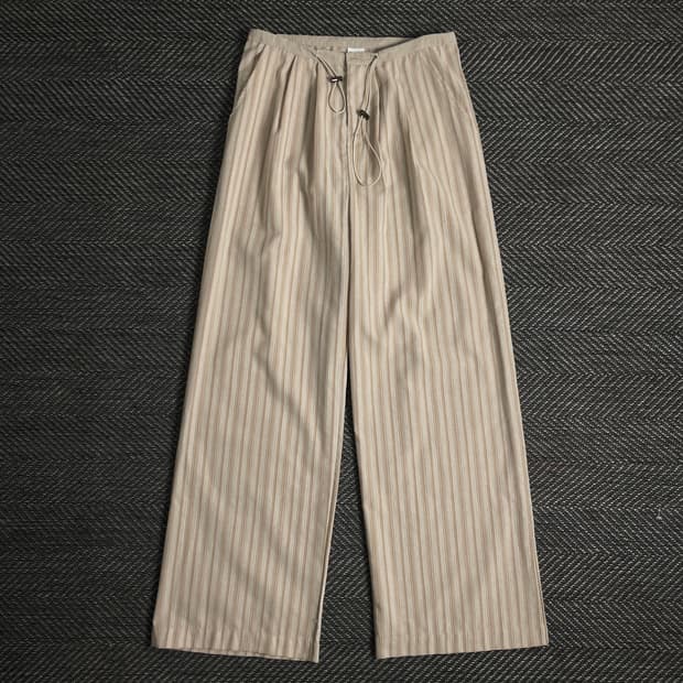 빈티지 스트라이프 와이드 우븐 트랙팬츠o 2909