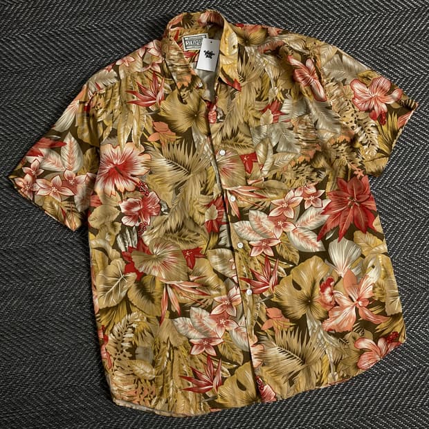 USA 오리지날 빈티지 하와이안 셔츠y 2836