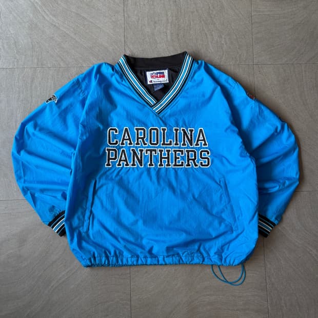 90년대 생산 NFL 프로 라인 바이 챔피온 블랙 나일론 웜업