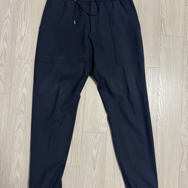 솔리드옴므 / 울 블렌딩 밴딩 조거 팬츠 네이비 / 46