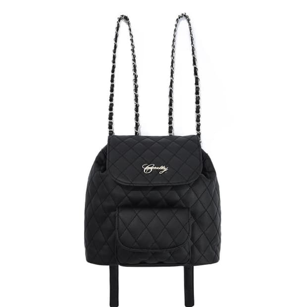 큐리티 퀄팅 미니 백팩 블랙 