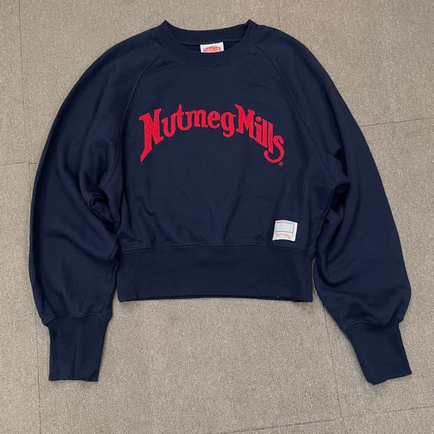 NUTMEG MILLS 넛맥밀즈 우먼스 크롭 맨투맨 