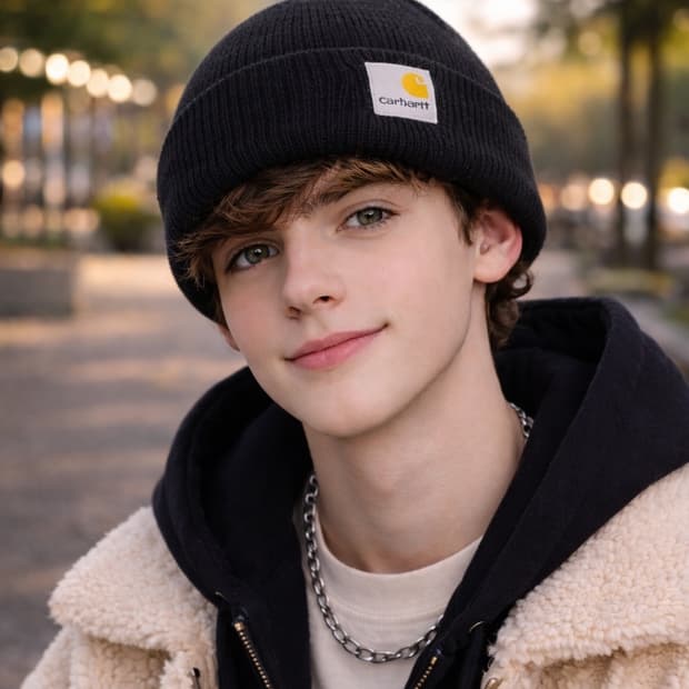 Carhartt 칼하트 클래식 로고 아크릴 비니 (블랙)