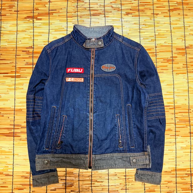 FUBU 후부 올드스쿨 데님 레이싱 자켓 L