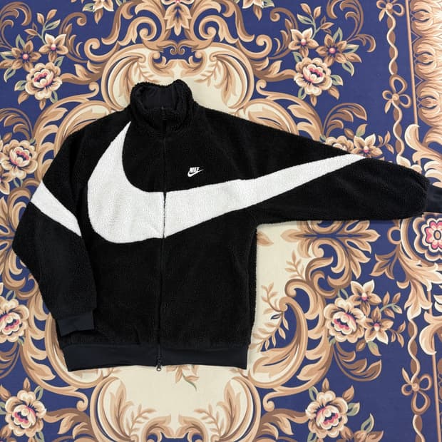 (XL)나이키 Nike 빅스우시 양면 플리스 자켓(블랙,검흰)