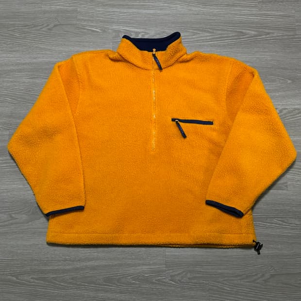80s L.L.Bean 엘엘빈 반집업 후리스 오렌지