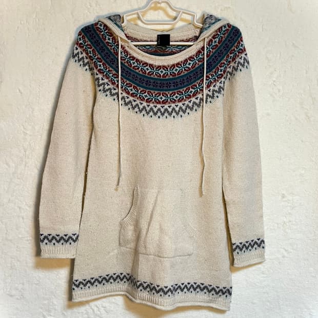 빈티지 모리걸 니트 후드 원피스 