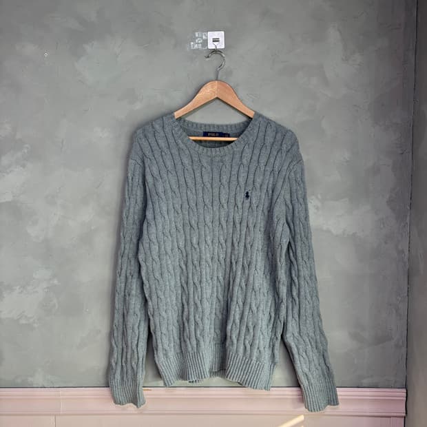 폴로 랄프로렌 꽈배기 니트 그레이