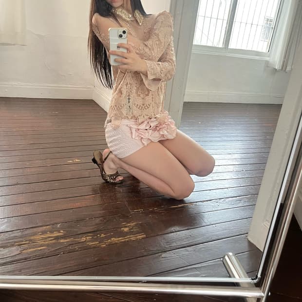 레이스 디테일 셔츠