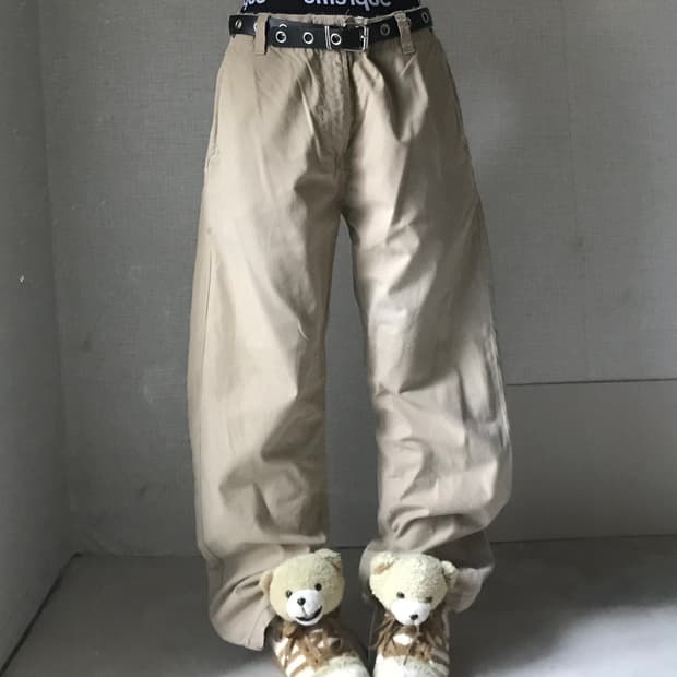 디젤 베이지 와이드 워크팬츠