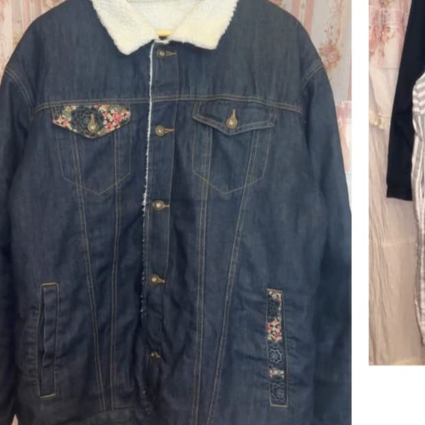 모리 히피 양털 꽃 무늬 오버핏 청자켓 데님자켓