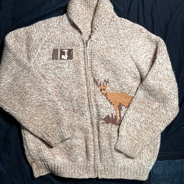 (50‘s 탈론 지퍼) 빈티지 사슴 패턴 코위찬 스웨터 105-107