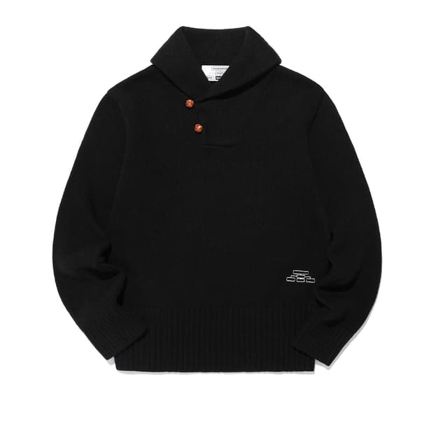 [M] 나이스고스트클럽 숄카라 니트 블랙