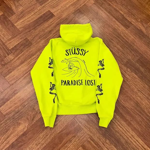 L Stussy 스투시 파라다이스 로스트 후드 티셔츠 