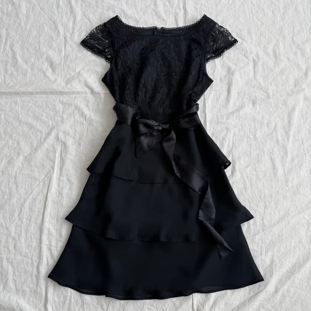 블랙 페어리 러블리 캉칸 미디 원피스