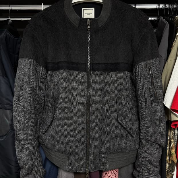 [50] 우영미 헤링본 배색 봄버 자켓