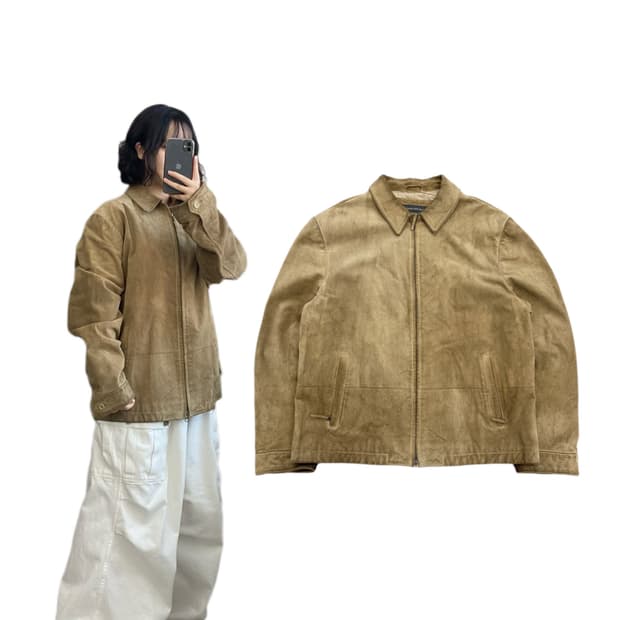 바나나리퍼블릭 스웨이드 리얼레더 가죽자켓