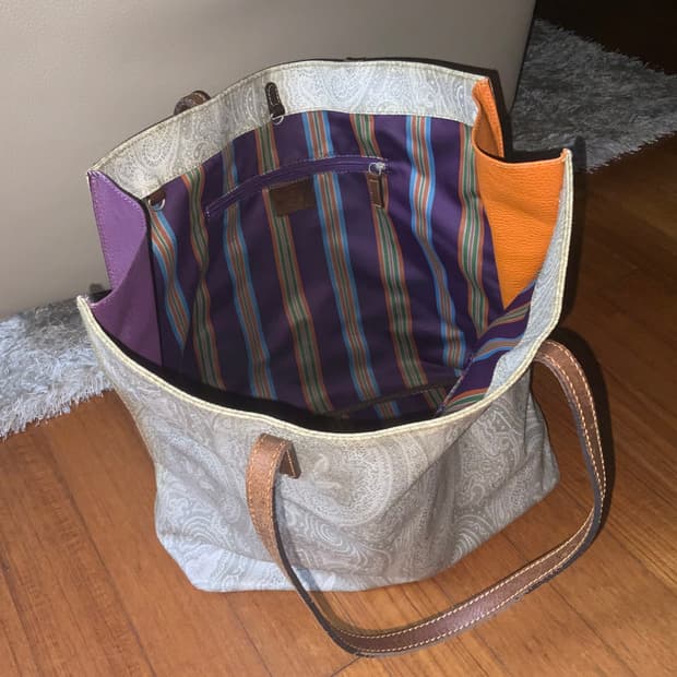 Etro 에트로 페이즐리 컬러블록 쇼퍼백