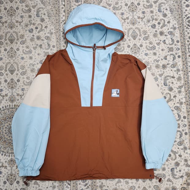 디즈니 미키마우스 컬러블록 아노락 바스락 바람막이 (110-113)