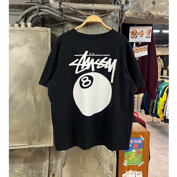 스투시 에잇볼 빅로고 반팔티 블랙 XL #csz3563