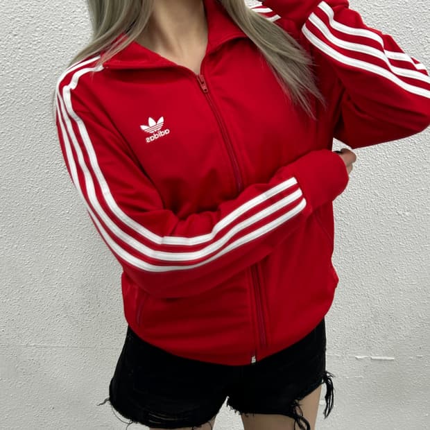 아디다스 파이어버드 화이트라인 레드 트랙탑 M