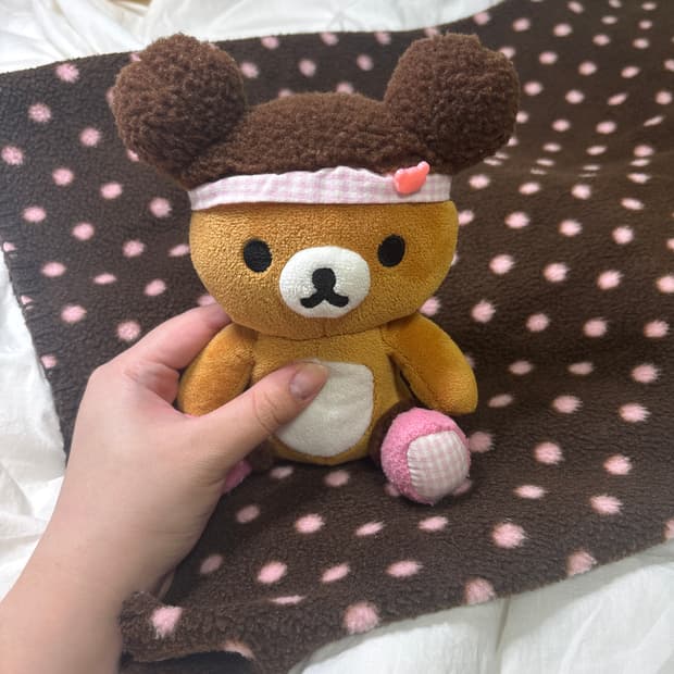 산엑스 딸기 초코 리락쿠마 인형