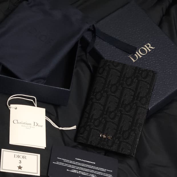 [풀구성]디올 2단 카드 홀더 블랙 디올 오블리크 자카드