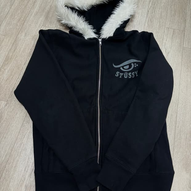 스투시 퍼 후드집업