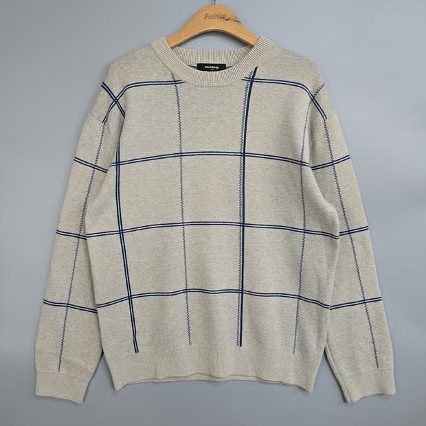 마인드브릿지(Mind Bridge) 체크 니트 스웨터 100