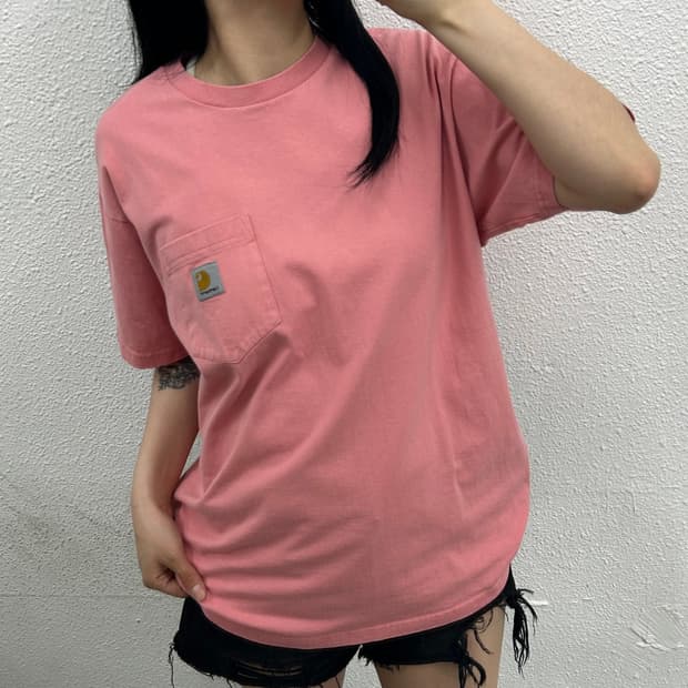 칼하트 사이드로고 핑크 반팔 M