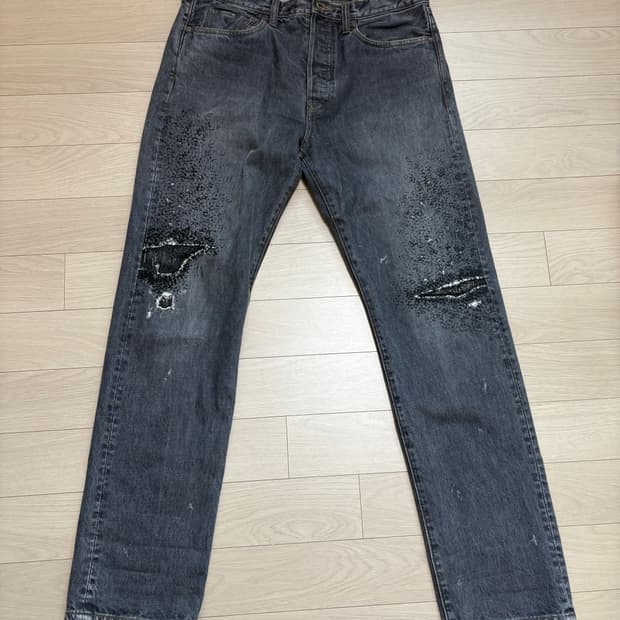 Kapital 14oz black denim 5p monkey cisco