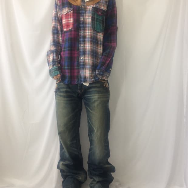 Western mood check pattern shirt